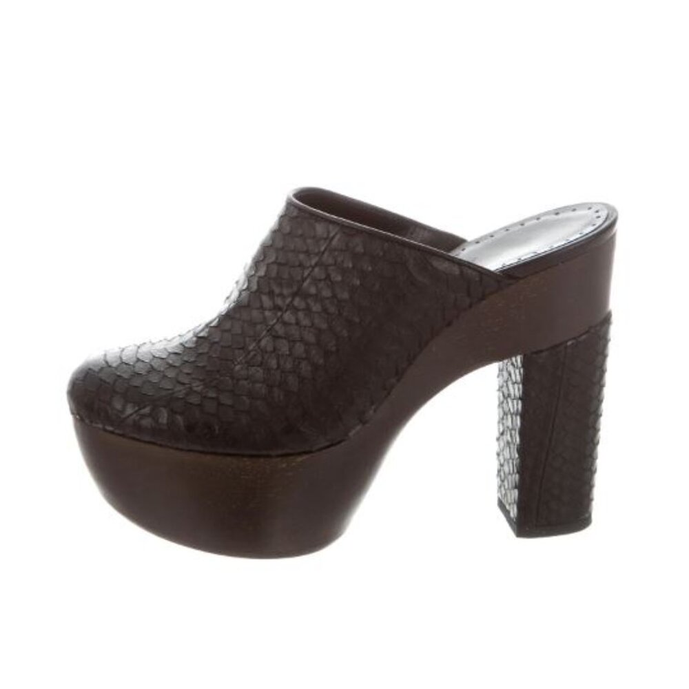 Alexa Wagner Aladin Black Python Platform Clog / Mule Saba Pann Nero 37